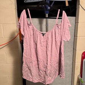 Torrid Dusty Rose Blouse with Eyelet Design